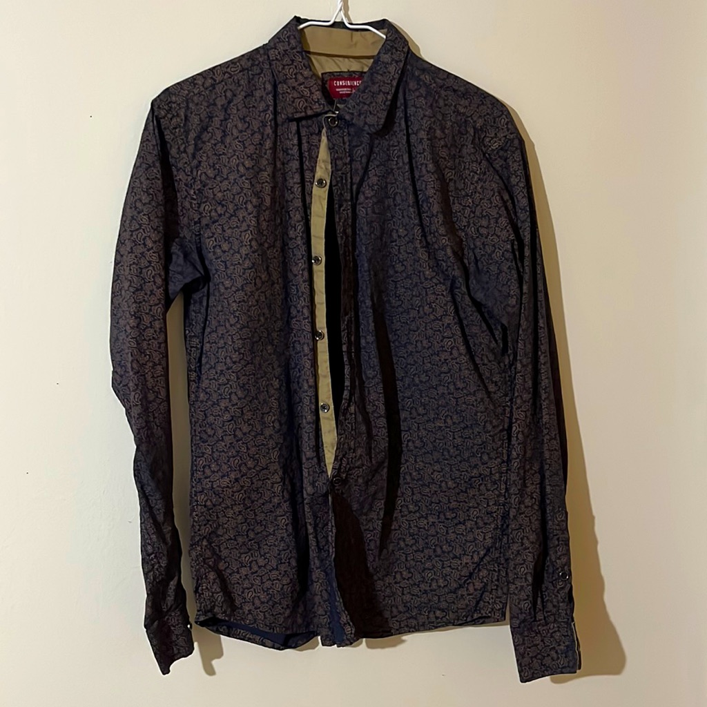 Consequence Navy Blue Button Up